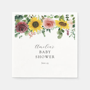 Roses and Sunflowers Napkin