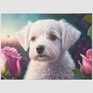 Roses And Sweet Dog Collection Tissue Paper