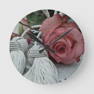 Roses And Tassels Wall Clock