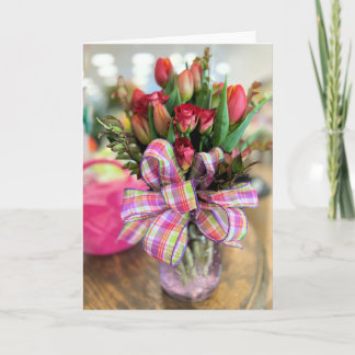 Roses and tulips  thank you card