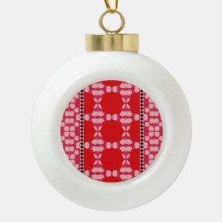 Roses And Waves Clovers Ceramic Ball Christmas Ornament