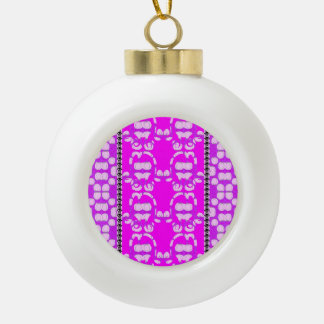 Roses And Waves Cupflowers Ceramic Ball Christmas Ornament