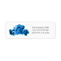 Roses Aquarelle Bleue Mariage Élégant