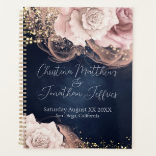 Roses aquarelles romantiques sur un mariage bleu m