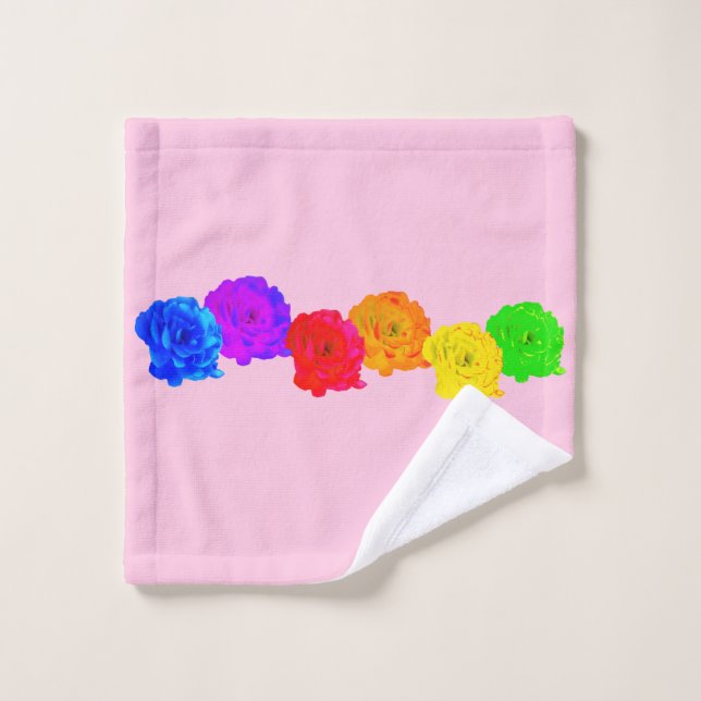 Roses arc-en-ciel (Gant de toilette)