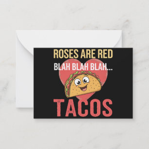 Roses Are Red Blah Tacos Valentines Day Food Lover Card
