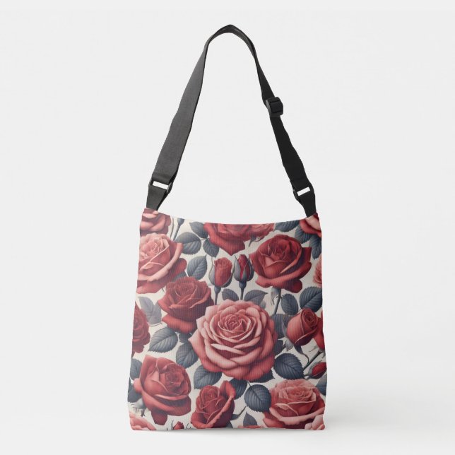 Roses are Red Crossbody Bag (Front)