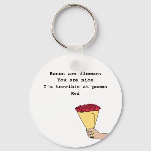 Roses are red funny poem Valentine’s Day  Keychain