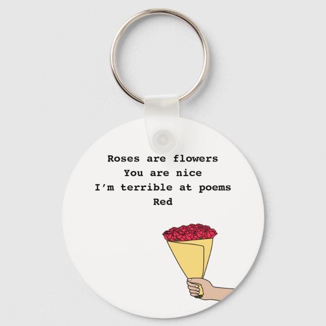 Roses are red funny poem Valentine’s Day  Keychain (Front)