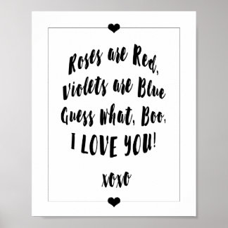 Roses are Red Poem Customizable Poster