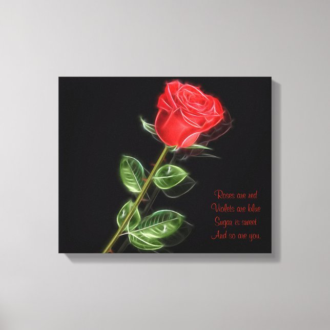 Roses Are Red Stretched Canvas Print (Front)