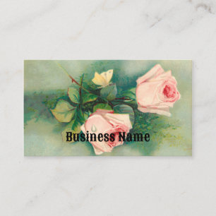 Roses avec Carte de visite papillon