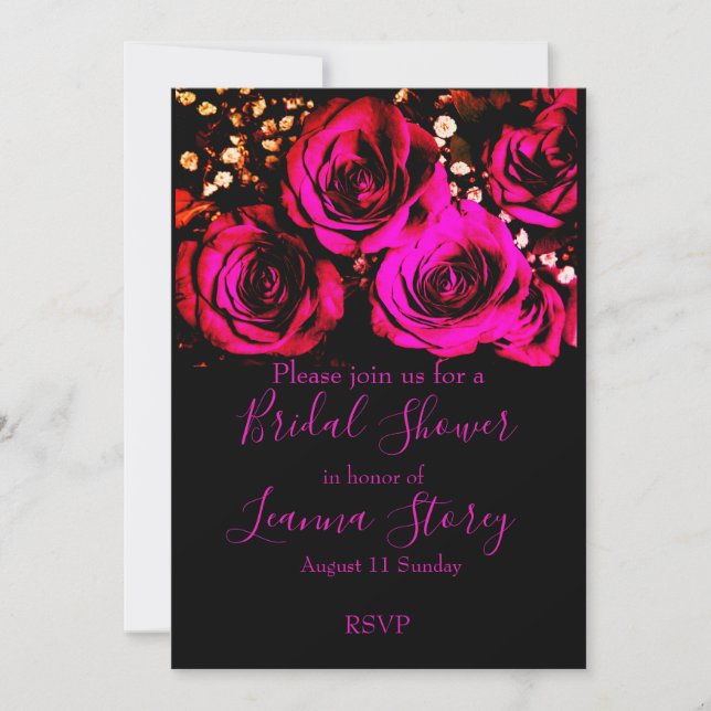 Roses & Baby Breath Invitation (Front)