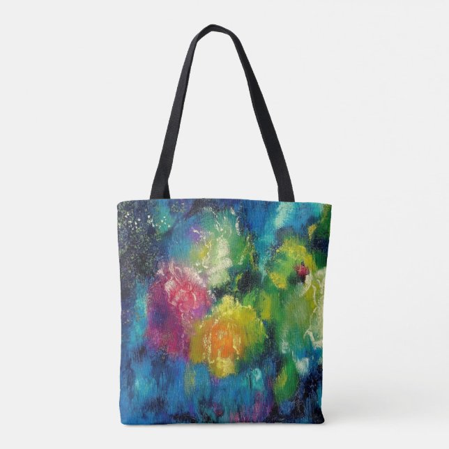 Roses, beautiful fine art painting tote bag (Back)