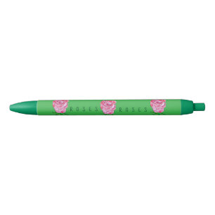 Roses black ink pen
