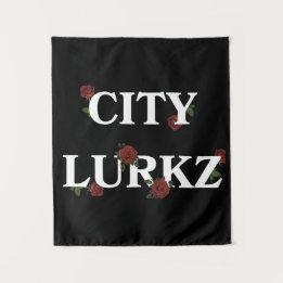 Roses Black Tapestry