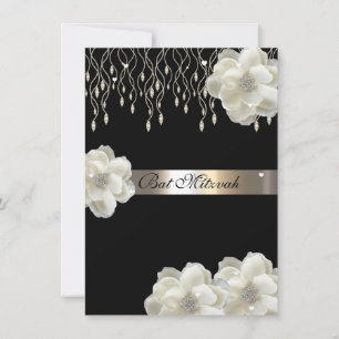 Roses blanches, Bat mitzvah, Invitation personnali