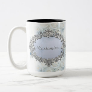 Roses blanches d'hiver personnalisées Mariage Mug
