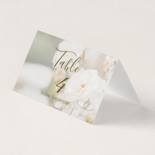 Roses blanches fanées Mariage photo Table Place Ca
