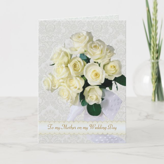 Roses blanches - Merci Mère pour mon Mariage (Devant)