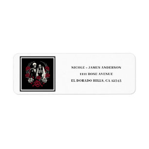 Roses blanches rouges & noires Squelette Couple Ma