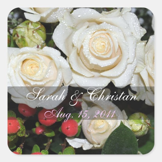 Roses Blanches Sauvegardez Le Sticker Date (Devant)