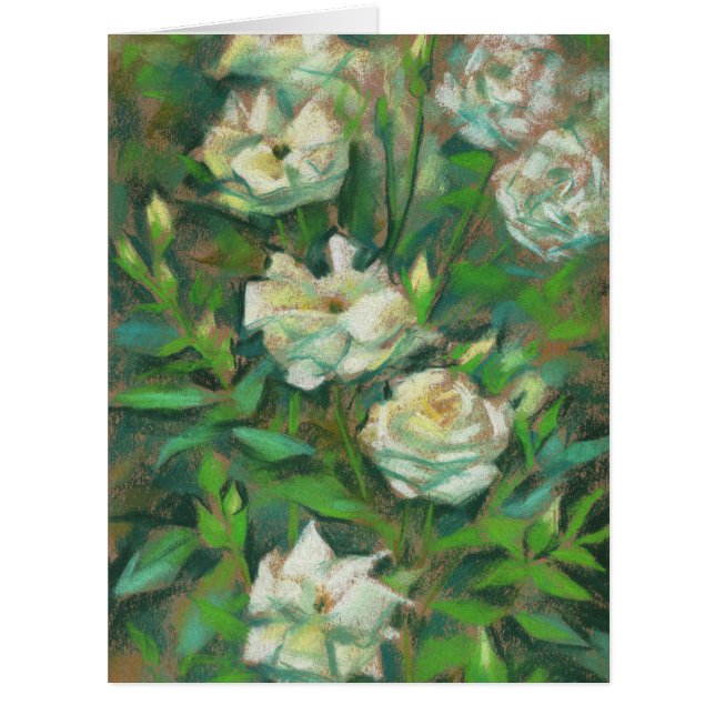 "Roses blanches", voeux d'anniversaire, texte pers (Devant)