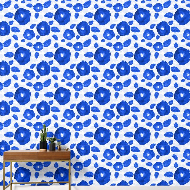 Roses Bleues Blanches Couvrant le mur (Couloir)