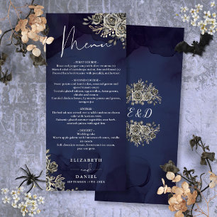 Roses Bleues de Minuit Menu Floral de Mariage Goth