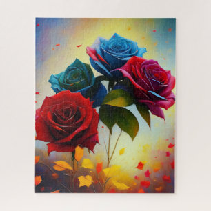 Roses Bleues Et Rouges, Puzzle