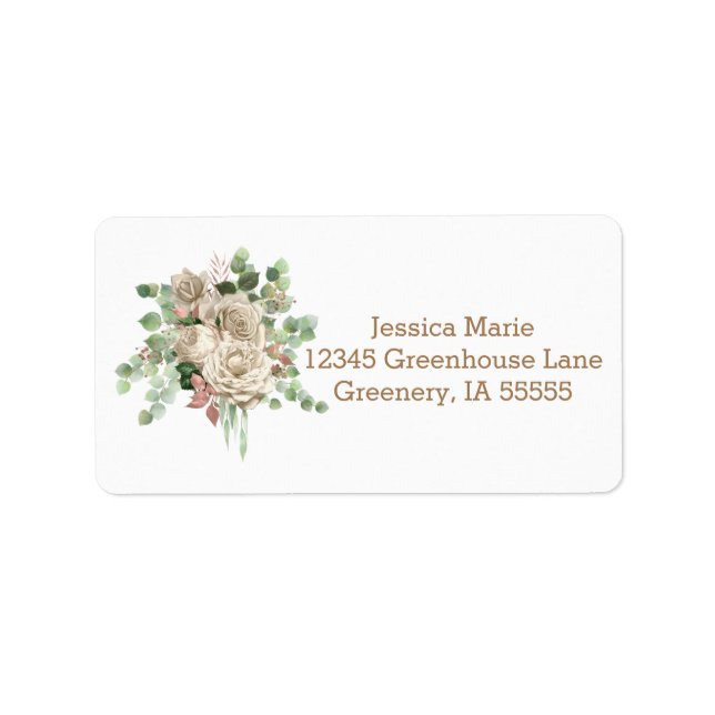 Roses Botanical Return Address Label (Front)