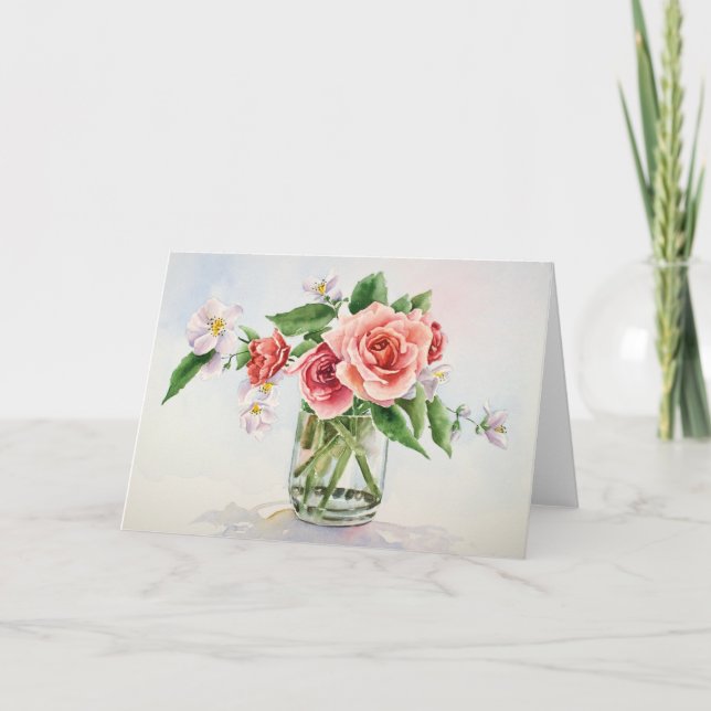 Roses bouquet card (Front)