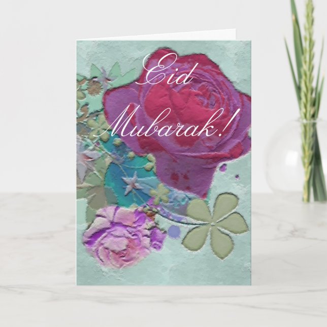 Roses bouquet Eid Mubarak Holiday Card (Front)