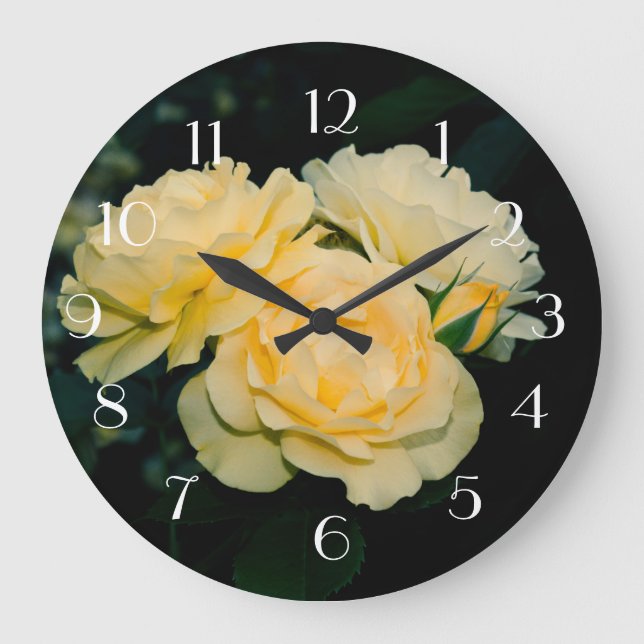 Roses Bouquet Large Clock (Front)