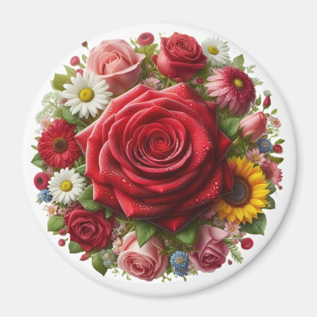 Roses Bouquet Magnet (Front)