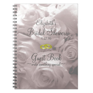 Roses-Bridal Shower Guest Book- Notebook