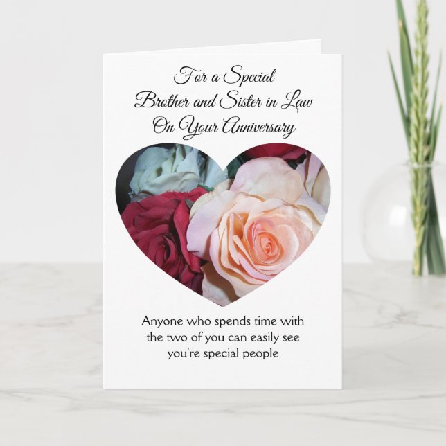 Roses Brother And Wife Personalised Anniversary Card (Front)