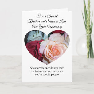 Roses Brother And Wife Personalised Anniversary Card