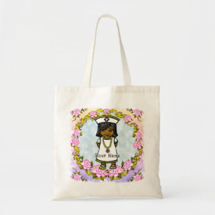 Roses Brown Girl Nurse Tote Bag