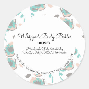 Roses Butter Bath Branding Packaging Classic Round Sticker