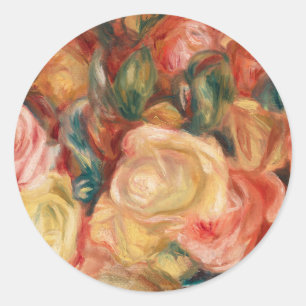 Roses by  Auguste Renoir Classic Round Sticker