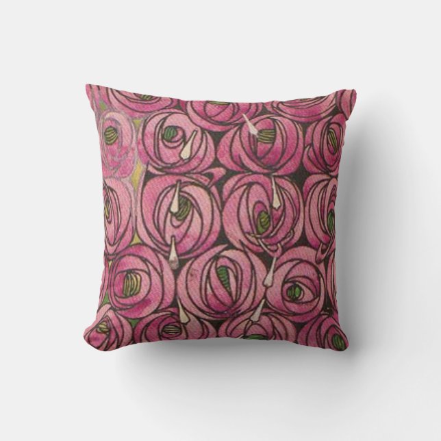 Roses by Charles Mackintosh Throw Pillow (Front)