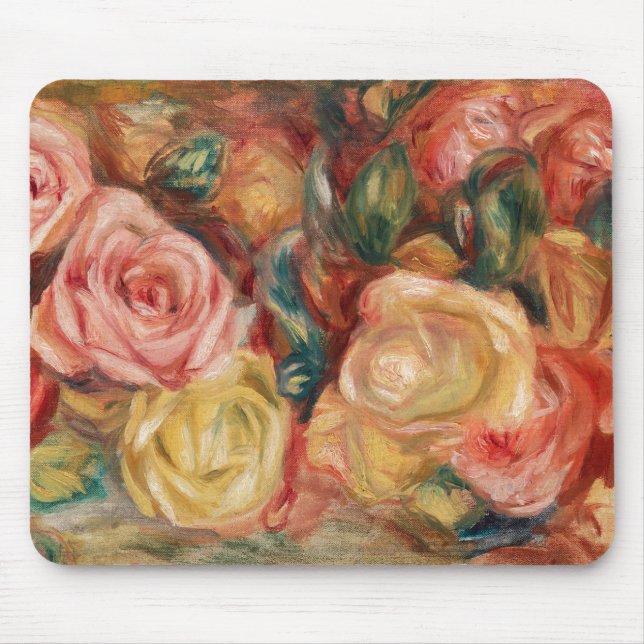 Roses by Renoir Impressionist Painting Mouse Pad (Front)
