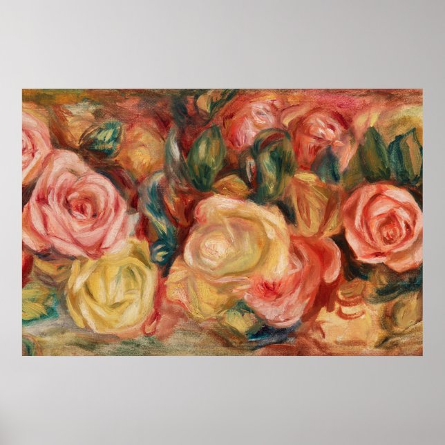 Roses by Renoir Impressionist Painting Poster (Front)