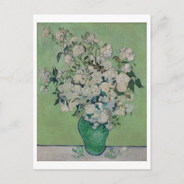 Roses by Vincent Van Gogh Floral Painting Postcard (Front)