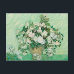 Roses by Vincent van Gogh Postcard<br><div class="desc">This beautiful vintage print is of the 1890 oil on canvas painting "Roses" by famous Dutch artist Vincent van Gogh. The original work is at the National Gallery of Art, Washington, D.C.</div>