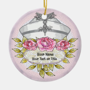 Roses caduceus nurse  ceramic ornament