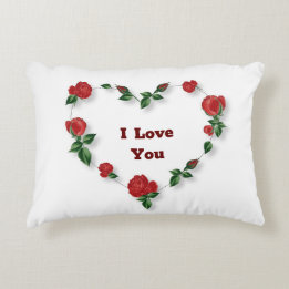 Roses cardiaques Valentine Accent Coussin