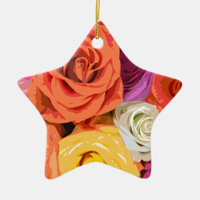 Roses Ceramic Ornament (Front)