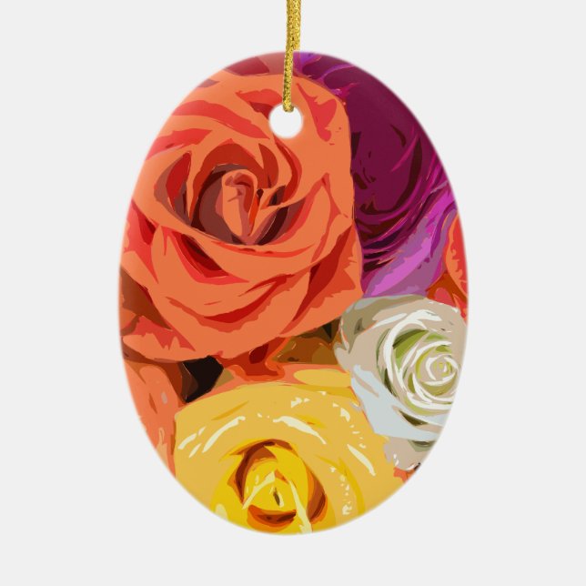 Roses Ceramic Ornament (Front)